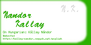 nandor kallay business card