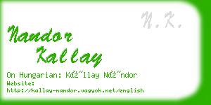 nandor kallay business card